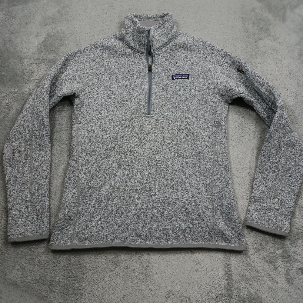 Patagonia Sweater Womens Small Gray 1/4 Zip Pullover Outdoor Fleece Casual